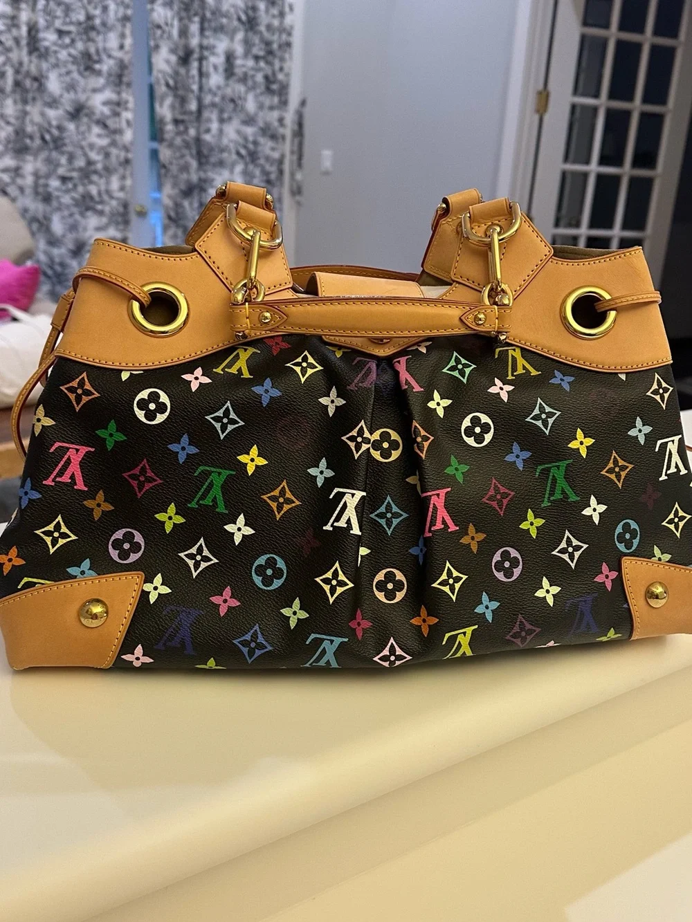 Louis Vuitton Limited Edition Light Beige Suede Interior- Classic Embossed Logo